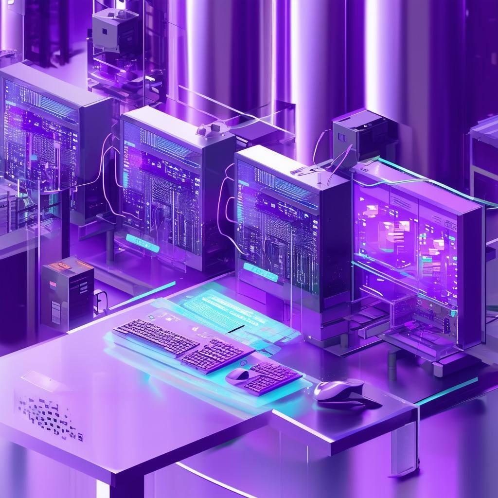 computer production in purple