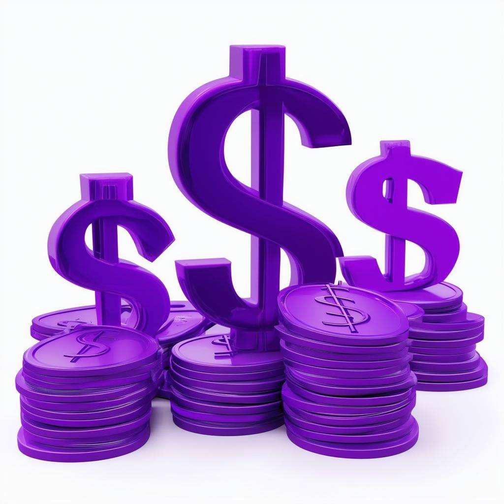 purple money signs
